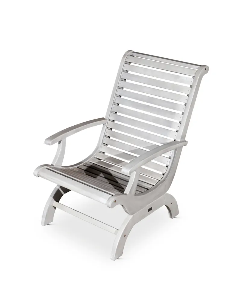 Simplie Fun Eucalyptus Plantation Chair, Silver Gray