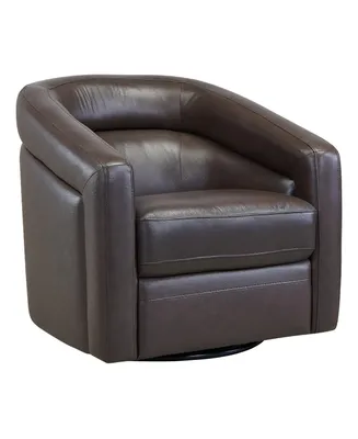 Desi 32" Genuine Leather in Contemporary Swivel Accent Chair