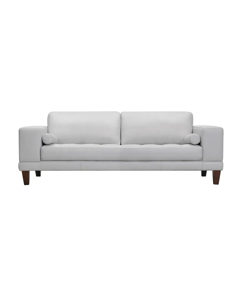 Wynne 94" Genuine Leather with Wood Legs in Contemporary Sofa