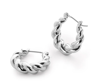 Ana Luisa Twisted Hoop Earrings - Paris Silver