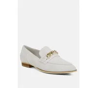 Ricka Womens Chain Embellished Loafers