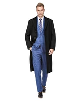 Braveman Men's Knee Length Wool Blend Three Button Long Jacket Overcoat Top Coat