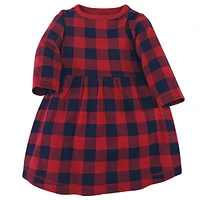 Hudson Baby Girls Cotton Long-Sleeve Dresses 2pk, Forest Deer