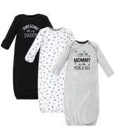 Hudson Baby Baby Boys Cotton Gowns, Mom Dad Moon And Back - Assorted Pre