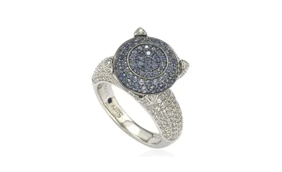 Suzy Levian Sterling Silver Cubic Zirconia Pave Center Stone Ring