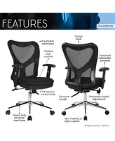 High Back Mesh Office Chair With Chrome Base, Black