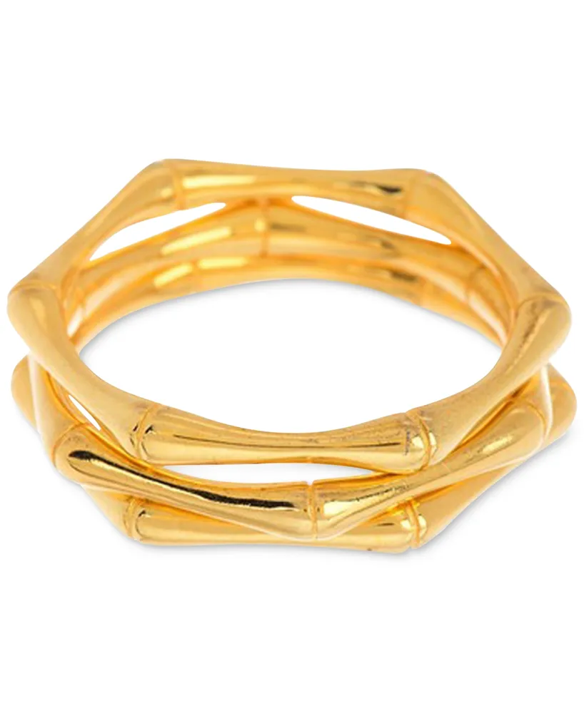 Adornia 14K Gold-Plated 3-Pc. Set Bamboo Rings