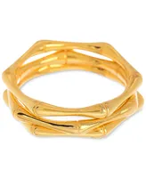 Adornia 14K Gold-Plated 3-Pc. Set Bamboo Rings