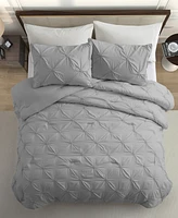 Unikome 3 Piece Pinch Pleated Down Alternative Comforter Set