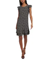 Tommy Hilfiger Women's Printed Flutter-Sleeve Dress