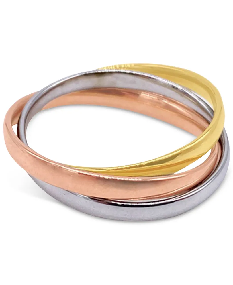 Adornia Tri-Tone Water-Resistant Interlocking Rings