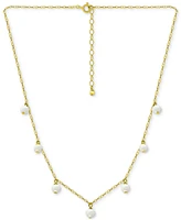 Giani Bernini Cultured Freshwater Pearl (5mm) Dangle Collar Necklace, 16" + 2" extender, Created for Macy's