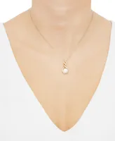 Giani Bernini Cultured Freshwater Pearl (8-1/2mm) 18" Pendant Necklace, Created for Macy's