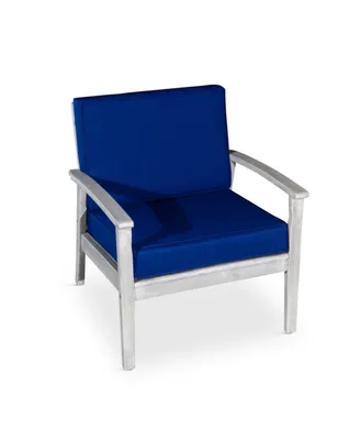 Simplie Fun Deep Seat Eucalyptus Chair Oil Finish, Sand Cushions
