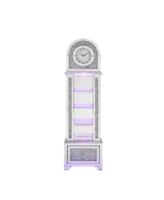 Simplie Fun Noralie Grandfather Clock with Led Mirrored & Faux Diamonds