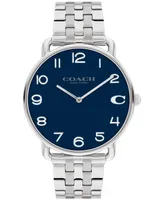 Coach Men's Elliot Silver-Tone Stainless Steel Bracelet Watch 40mm