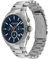 Coach Men's Jackson Silver-Tone Stainless Steel Bracelet Watch 45mm