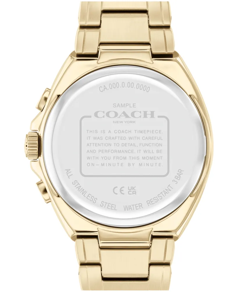 Coach Men's Jackson Gold-Tone Stainless Steel Bracelet Watch 45mm