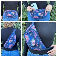 World Traveler Butterfly 14-Inch Fanny Pack Adjustable Crossbody Waist Pack