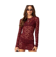 Women's Surreal sheer lace mini dress