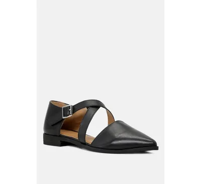 Suniva Womens Black Flat Sandal