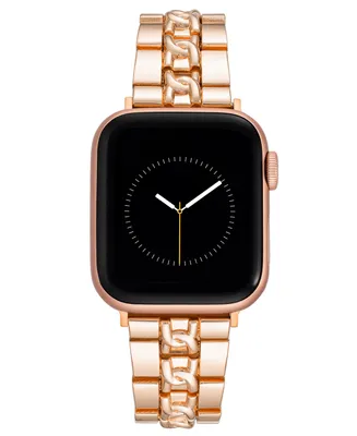 Nine West Women's Rose Gold-Tone Alloy Bracelet Compatible with 42mm, 44mm, 45mm, Ultra and Ultra 2 Apple Watch - Rose Gold