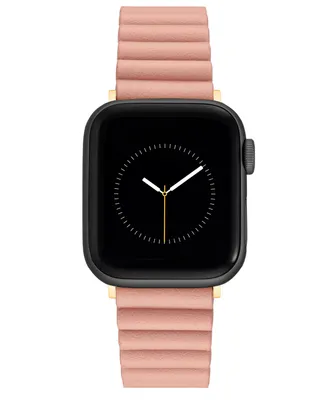 Nine West Women's Pink Polyurethane Leather Band Compatible with 38mm, 40mm and 41mm Apple Watch - Pink, Rose Gold