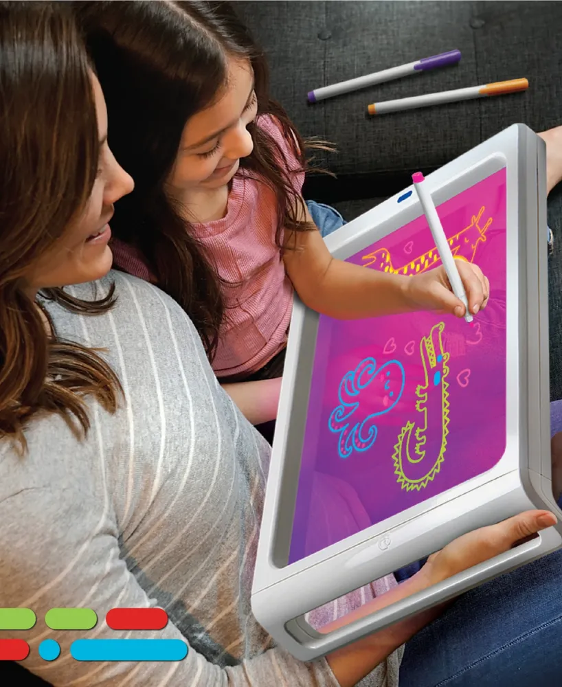 Discovery Kids Led Artist Easel with Removable Glow in the Dark Portable Tablet