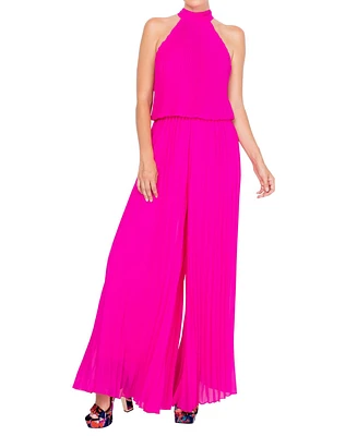 Meghan Fabulous Women's Wild Orchid Pleat Jumpsuit