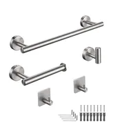 Aquaterior 5-Piece Bathroom Hardware Set Wall Mount Towel Bar Toilet Paper Holder Robe Hook - Assorted Pre