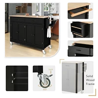 Wood Top Kitchen Island Cart