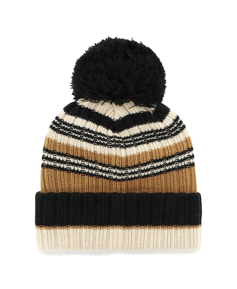 Women's '47 Brand Natural Los Angeles Chargers Barista Cuffed Knit Hat with Pom