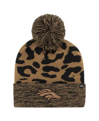 Women's '47 Brand Brown Denver Broncos Rosette Cuffed Knit Hat with Pom