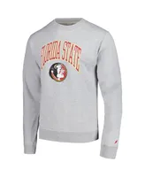 Men's League Collegiate Wear Heather Gray Distressed Florida State Seminoles Tall Arch Essential Pullover Sweatshirt