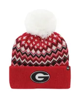 Women's '47 Brand Red Georgia Bulldogs Elsa Cuffed Knit Hat with Pom