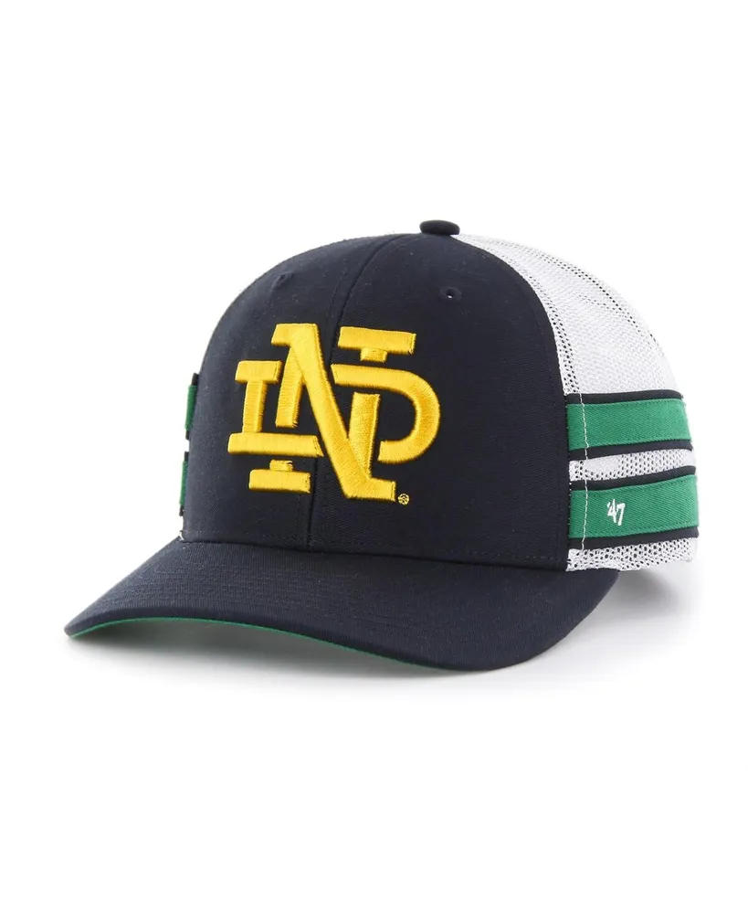Men's '47 Brand Navy Distressed Notre Dame Fighting Irish Straight Eight Adjustable Trucker Hat
