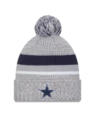 Youth Boys and Girls New Era Heather Gray Dallas Cowboys Cuffed Knit Hat with Pom