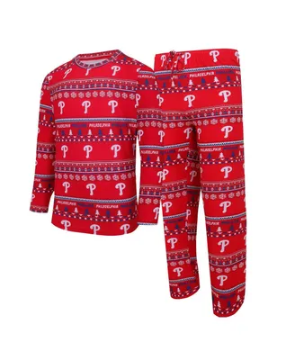 Men's Concepts Sport Red Philadelphia Phillies Knit Ugly Sweater Long Sleeve Top and Pants Set