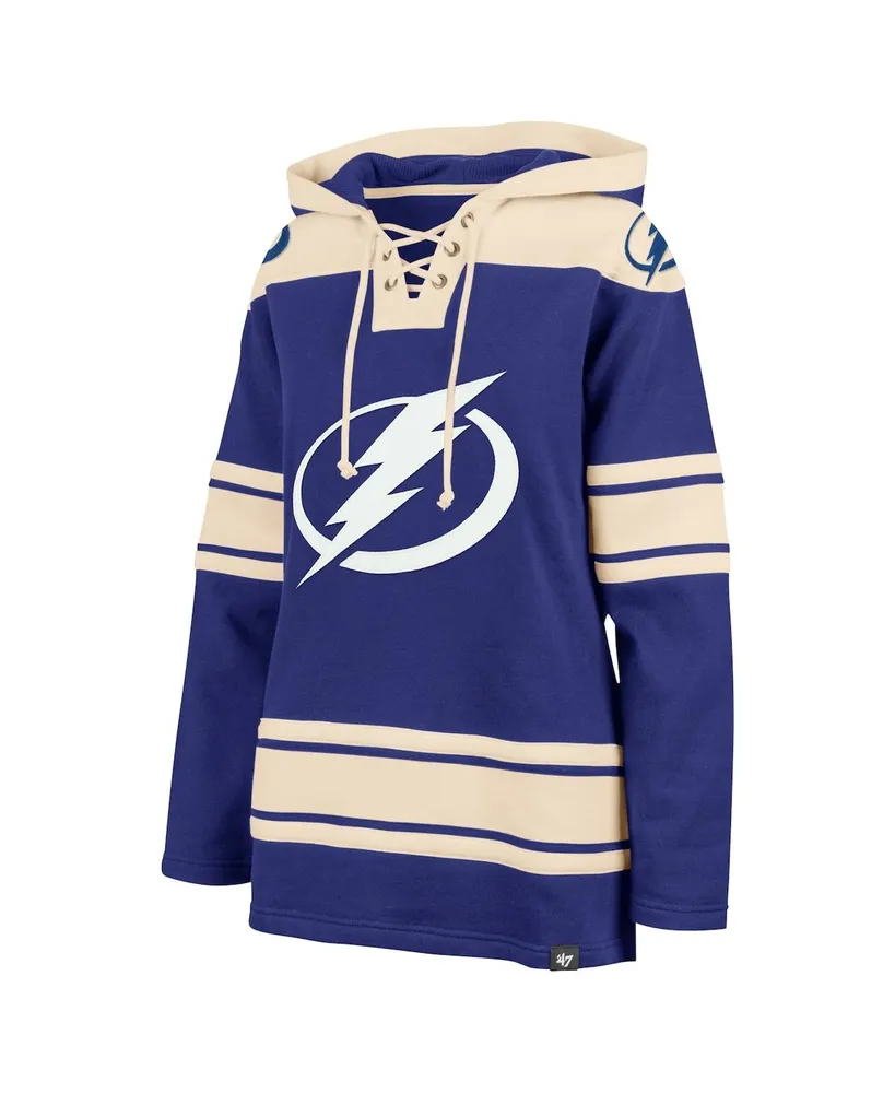 Women's '47 Brand Blue Tampa Bay Lightning Superior Lacer Pullover Hoodie