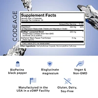 Codeage Liposomal Magnesium Glycinate Supplement - Magnesium Bisglycinate Pills - BioPerine Black Pepper - Liposomal Delivery