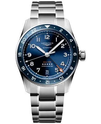 Longines Men's Swiss Automatic Spirit Zulu Time Stainless Steel Bracelet Watch 39mm