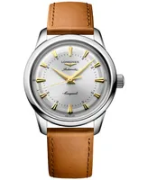 Longines Unisex Swiss Automatic Conquest Heritage Brown Leather Strap Watch 38mm