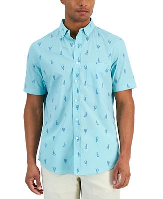 Club Room Men's Lobster-Print Poplin Shirt, Created for Macy's
