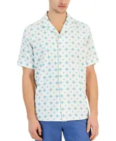 Club Room Men's Urman Regular-Fit Medallion-Print Button-Down Camp Shirt, Created for Macy's