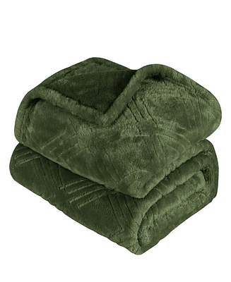 Superior Diamond Flannel Fleece Plush Ultra-Soft Blanket, King