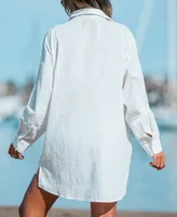 Women's Long Sleeve Cover-Up Shirt Dress