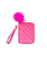 Tiny Treats + Zomi Gems Girls Hot Pink Quilted Rhinestone Strap Wallet