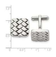 Chisel Stainless Steel Polished Weave Design Cufflinks