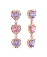 Heymaeve Rose 18K Gold Plated Brass Pink and Purple Earrings