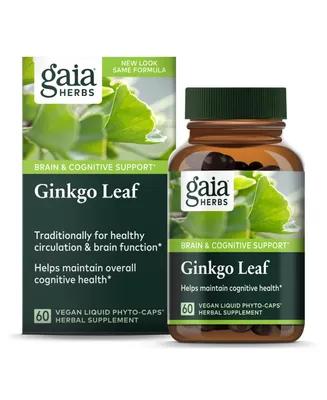 Gaia Herbs Ginkgo Leaf - Traditionally Used to Support Healthy Circulation and Brain Function - Organic, Herbal Supplement - 60 Liquid Phyto